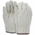 Mcr Safety Gloves, Ind Grade Pig Drvr White Fleece Lnd L, 12PK 3452L